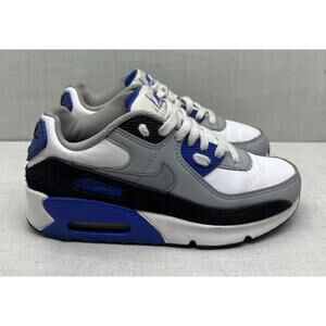 Nike Air Max 90 GS White Gray Blue Youth Size 4.5Y Sneakers CD6864-103